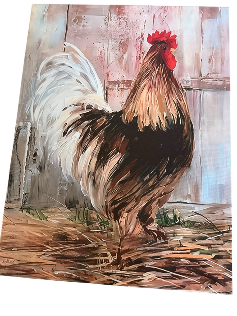Framed Rooster Canvas Wall Art 12x16 Farmhouse Decor